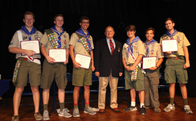 MG Gary Bunch Presents MOWW Certificates of Recognition at Boy Scouts Eagle Court of Honor