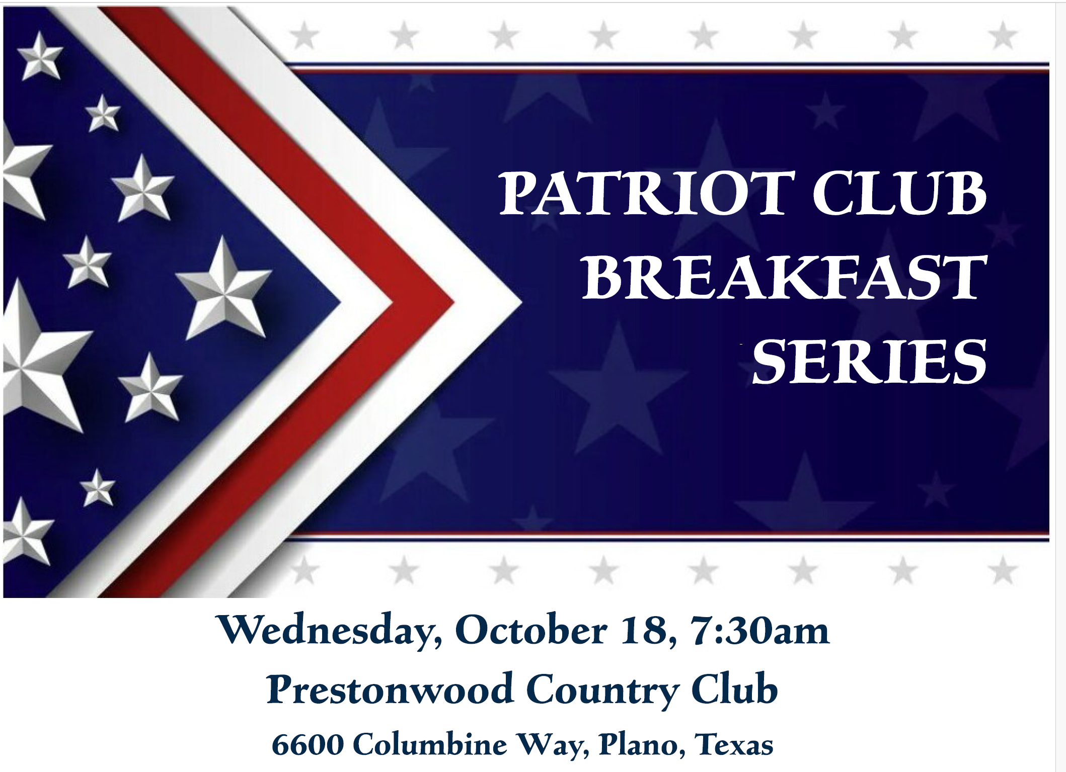 Patriot Club Breakfast October 18